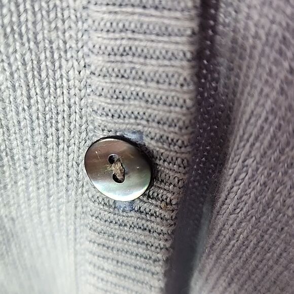 Silk/Cashmere Blue/Gray Cardigan Sweater Mother of Pearl - Picture 6 of 8